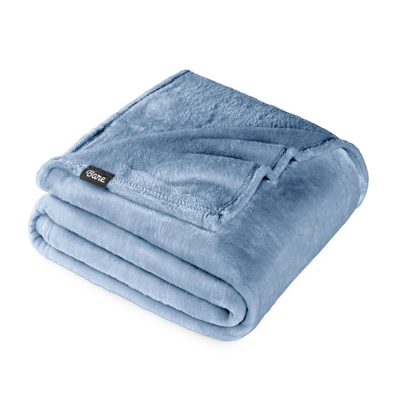 Bare Home Fleece Blanket - Twin/Twin Extra Long - Ultra-Soft Lightweight for Bed, Sofa, and Couch - Luxury Microplush - Cozy Warm Blanket (Twin/Twin XL, Coronet Blue) - Image 1